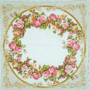 Burberry Floral Scarf with Pink and Green Accents